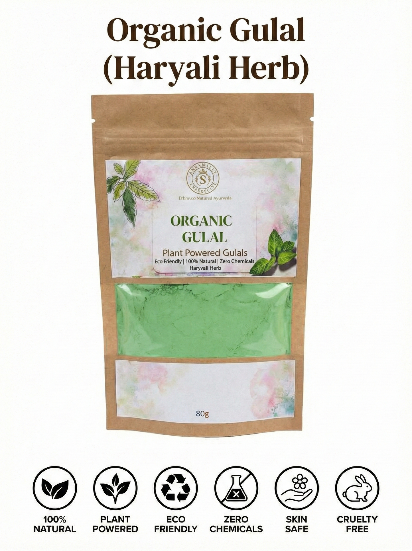 Organic Gulal Hariyali Herb 80g
