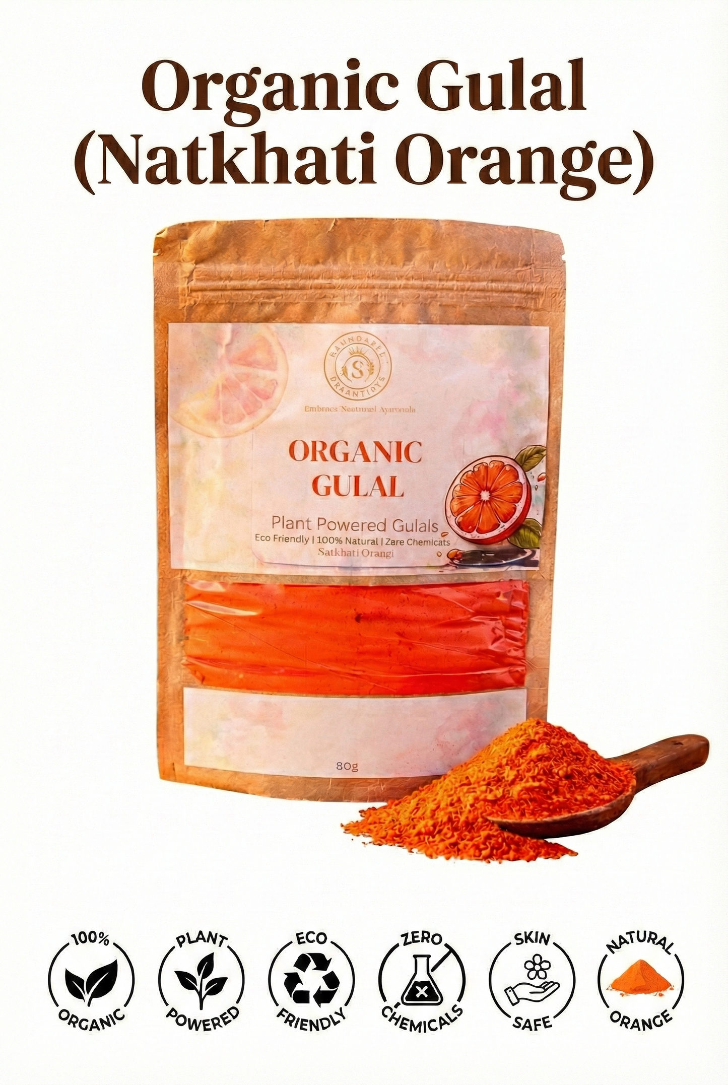 Organic Gulal Natkhat Narangi 80g