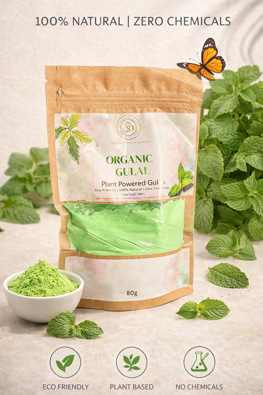 Organic Gulal Hariyali Herb 80g