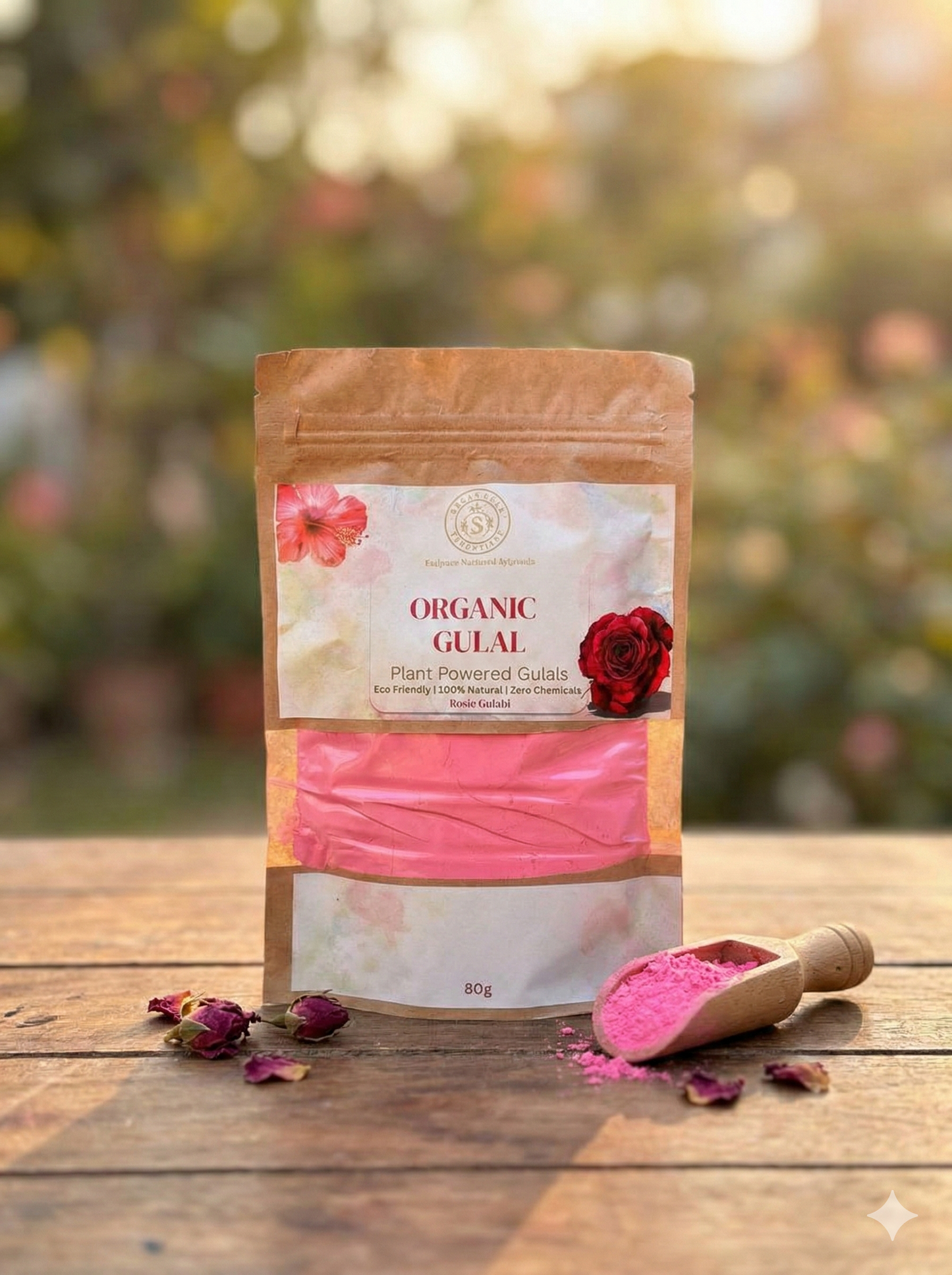 Organic Gulal Rosie Gulabi 80g
