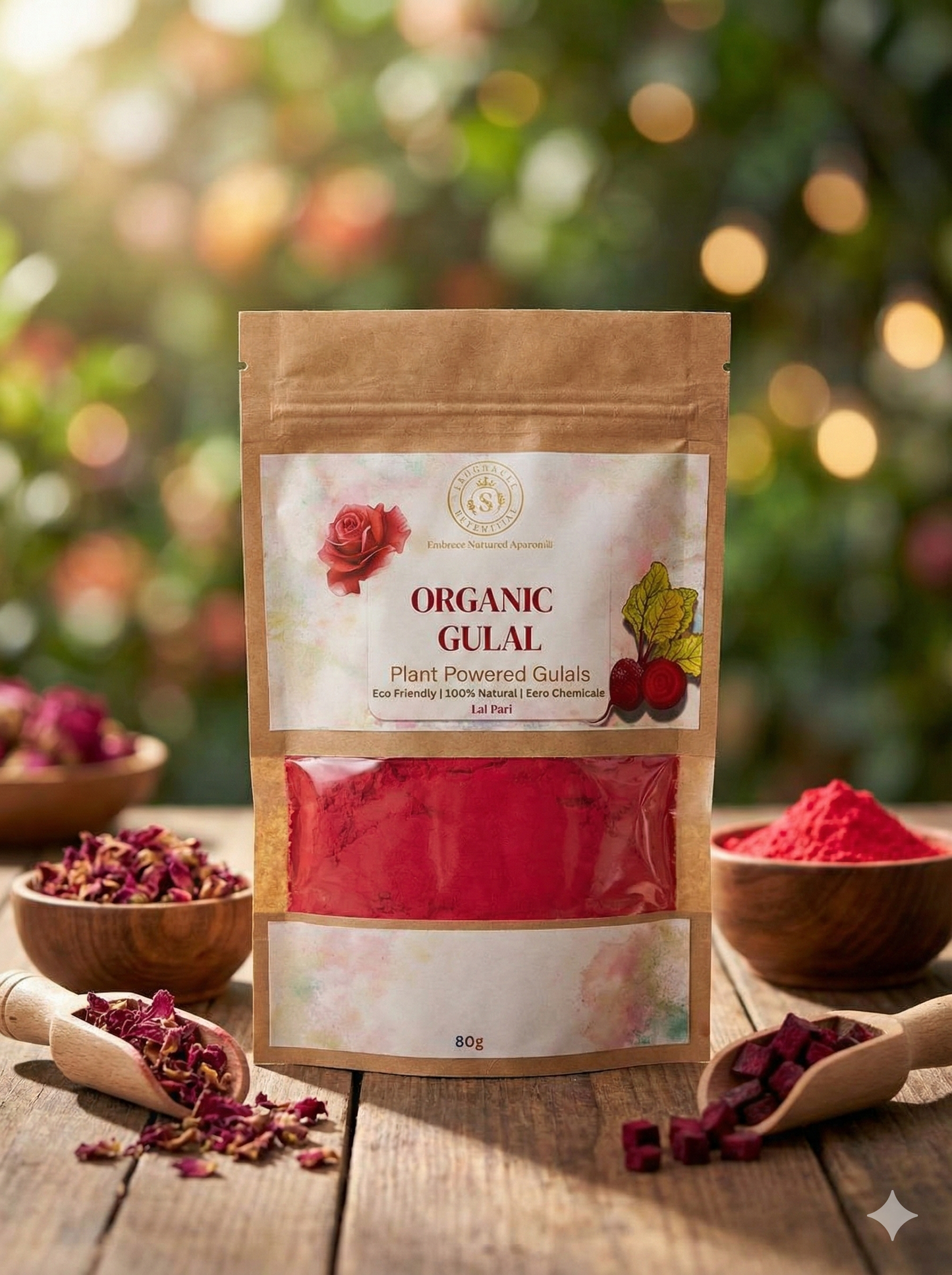Organic Gulal Lal Pari 80g
